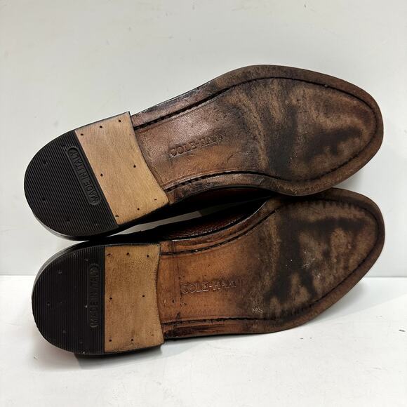 NEW HEELS Cole Haan Oxford Cap Toe Scotch Grain Made in Maine USA EXCELLENT 8.5 - Picture 8 of 14